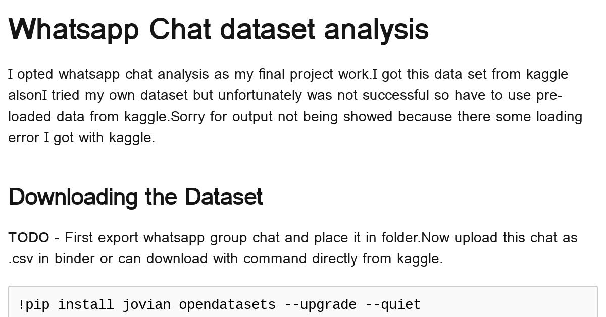 Chat dataset download